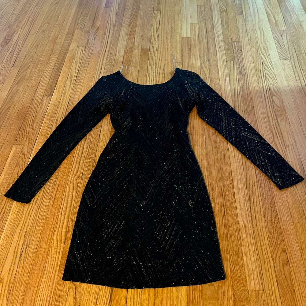 Altar’d State Black And Gold Sparkle Dress - Size S